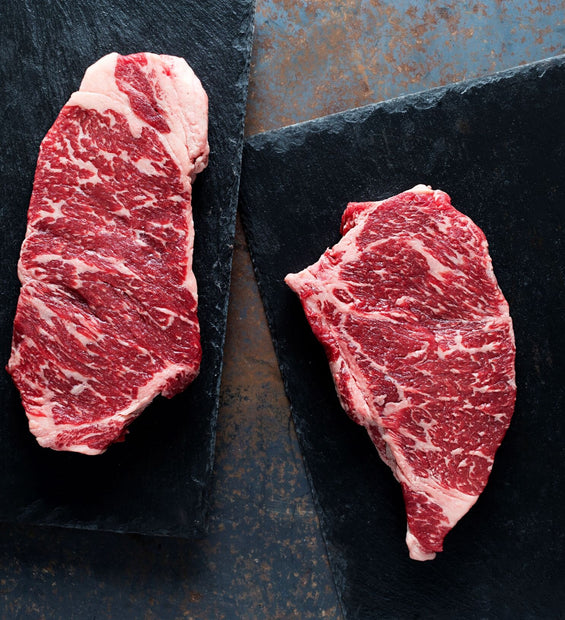 Wagyu Striploin M5+ and M7+ Steaks image